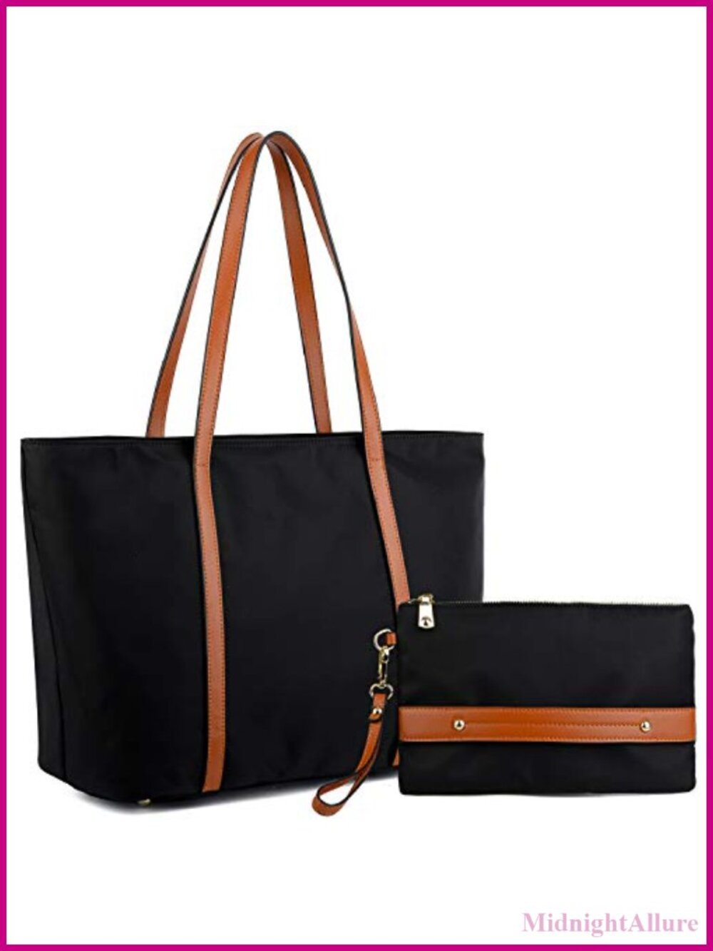 Nylon Tote Bag Shoulder Handbag Work Travel Purse 15.6" Laptop